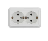 Priza 2P+E 16A dubla alb VENUS 1000kW