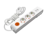 Prelungitor cu protectie 3 prize +2USB 5m 2P+E 16A alb Mutlusan