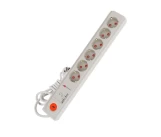 Prelungitor cu protectie 6 prize +2USB 1.5m 2P+E 16A alb Mutlusan