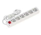 Prelungitor 6 prize cu intrerupator 2m 2P+E 16A alb OLIMPIA Mutlusan