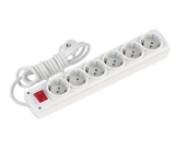 Prelungitor 6 prize cu intrerupator 5m 2P+E 16A alb OLIMPIA Mutlusan