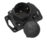 Розетка 2P+E 16А каучук черная IP44  BYELECTRICA