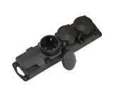 Колодка розеточная 3 гнезда 2P+E 16A каучук черная IP44  BYELECTRICA