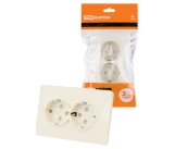 Розетка двойная 2P+E 16А бежевая ОНЕГА TDM