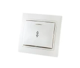 Intrerupator 1P+LED 10A cap scara alb LUNA 1000kW