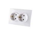 Priza 2P+E 16A dubla alb LUNA 1000kW