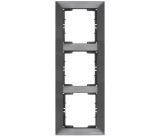 Рамка 3 постовая вертикальная антрацит CANDELA Mutlusan