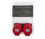 Бокс распределительный с силовыми разьемами 2x3P+PE+N(32A) + 1x2P+E(Schuko) Isildar