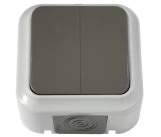 Intrerupator 2P 10A gri IP44 Pralieska BYELECTRICA