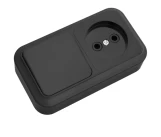 Bloc intrerupator 1P+priza 2P negru Pralieska BYELECTRICA