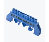 Bara N 6x9mm 10P izolata pe bara DIN albastra MegaWatt