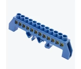 Bara N 6x9mm 12P izolata pe bara DIN albastra MegaWatt