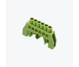 Bara N 6x9mm 6P izolata pe bara DIN verde MegaWatt