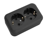 Priza 2P+E 16A dubla negru Pralieska BYELECTRICA