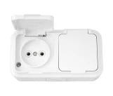 Розетка двойная 2P 16A белая IP54 ПРАЛЕСКА BYELECTRICA