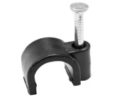 Скоба 8 мм круглая пластиковая ченая (50шт) MegaWatt