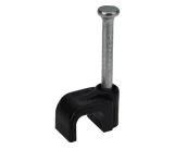 Скоба 6 мм плоская пластиковая черная (50шт) MegaWatt