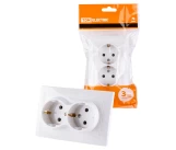 Розетка двойная 2P+E 16A белая ТАЙМЫР TDM