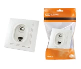 Розетка компьютерная+телефонная белая ТАЙМЫР TDM