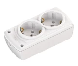 Колодка розеточная 2 гнезда 2P+E 16А белая OLIMPIA Mutlusan