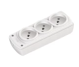 Колодка розеточная 3 гнезда 2P 16А белая OLIMPIA Mutlusan