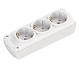 Колодка розеточная 3 гнезда 2P+E 16А белая OLIMPIA Mutlusan