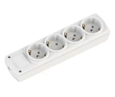 Колодка розеточная 4 гнезда 2P+E 16А белая OLIMPIA Mutlusan