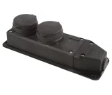 Bloc 2 prize 2P+E 16A cauciuc neagra IP44 Mutlusan