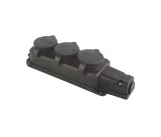 Bloc 3 prize 2P+E 16A cauciuc neagra IP44 Mutlusan