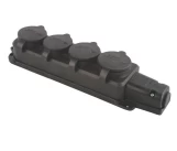 Bloc 4 prize 2P+E 16A cauciuc neagra IP44 Mutlusan