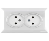 Priza 2P 16A dubla alb CANDELA Mutlusan