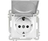 Priza 2P+E 16A  cu capac alb CANDELA Mutlusan