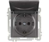 Priza 2P+E 16A  cu capac antracit CANDELA Mutlusan