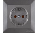 Priza 2P+E 16A  cu obtur antracit CANDELA Mutlusan