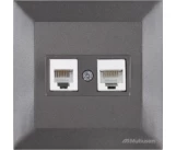 Priza computer+telefon antracit CANDELA Mutlusan