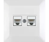 Priza telefon dubla alb CANDELA Mutlusan