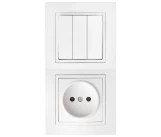 Блок комбинированный выключатель 3P+розетка 2P белый УЮТ BYELECTRICA