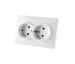 Priza 2P+E 16A dubla alb LUNA 1000kW