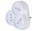 Тройник на 3 розетки 2P 10A 230V звезда белый 1000kW