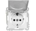 Priza 2P+E 16A  cu capac alb CANDELA Mutlusan