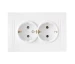 Розетка двойная 2P+E 16A белая УЮТ BYELECTRICA